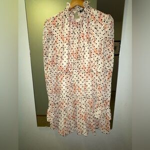 Floral and Dot Midlength Dress